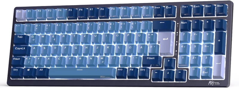 RK ROYAL KLUDGE RK98 Mechanikus Gamer Billentyűzet Vezeték Nélküli 2.4G Bluetooth QWERTZ Brown Switch RGB