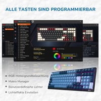 Tastatură Mecanică de Gaming RK ROYAL KLUDGE RK98 - Iluminare de Fundal RGB Wireless, Switch-uri Brown Hot-Swap, 3 Moduri de Conectare, 100 Taste 8