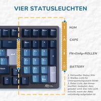 Tastatură Mecanică de Gaming RK ROYAL KLUDGE RK98 - Iluminare de Fundal RGB Wireless, Switch-uri Brown Hot-Swap, 3 Moduri de Conectare, 100 Taste 5