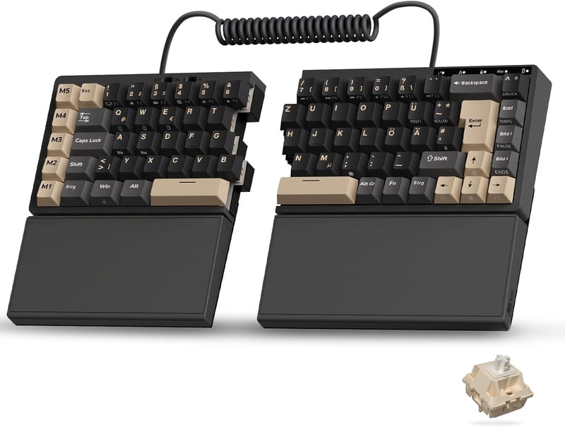 RK ROYAL KLUDGE S70 Wireless Mechanikus Gamer Billentyűzet Split Ergonomikus QWERTZ RGB