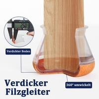 RKELA Szilikon Szék Lábvédő Sapka 16db Filc Csúsztatóval 14-20mm 3