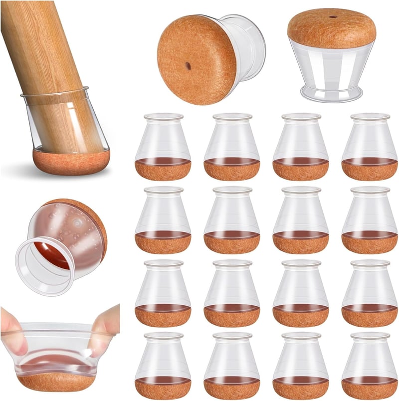 RKELA Szilikon Szék Lábvédő Sapka 16db Filc Csúsztatóval 14-20mm