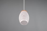 Lampă suspendată RL LIVE YOUR LIGHT Bidar R31571031 – Metal alb mat și lemn natural, cu dulie E27 8
