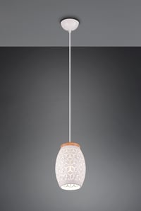 Lampă suspendată RL LIVE YOUR LIGHT Bidar R31571031 – Metal alb mat și lemn natural, cu dulie E27 3