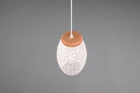 Lampă suspendată RL LIVE YOUR LIGHT Bidar R31571031 – Metal alb mat și lemn natural, cu dulie E27 4