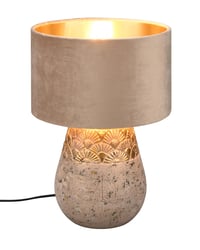 RL Live Your Light Kiran R51231061 asztali lámpa kerámia talppal szürke és bézs arany bársony ernyővel E27 foglalathoz 1