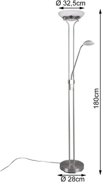 RL LIVE YOUR LIGHT Orson LED álló lámpa nikkel matt üveg alabásterfehér dimmeres - Matte Nickel 4
