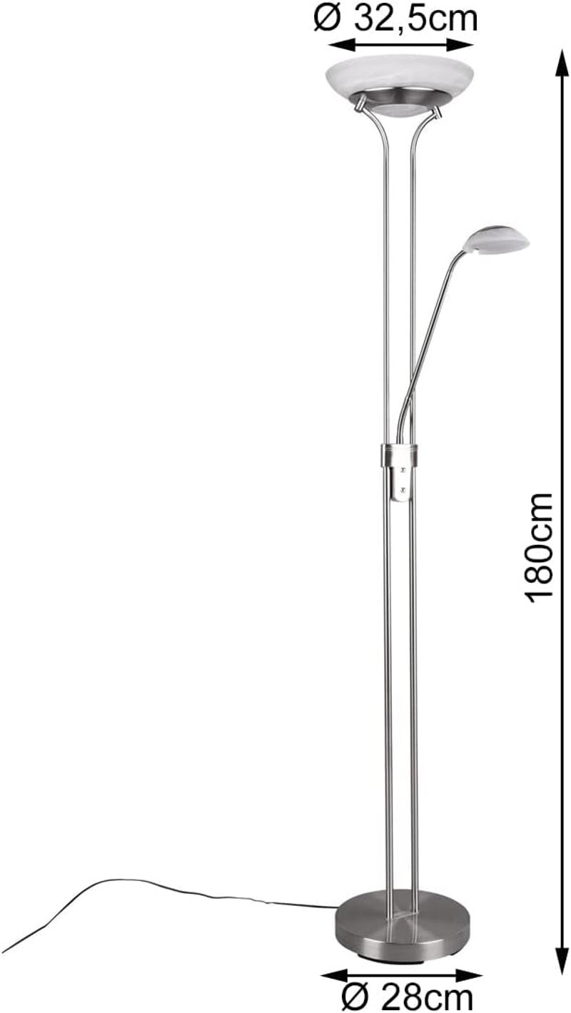 RL LIVE YOUR LIGHT Orson LED álló lámpa nikkel matt üveg alabásterfehér dimmeres - Matte Nickel