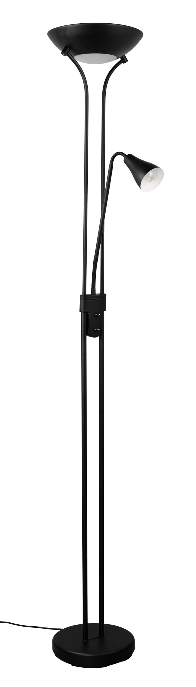 RL Live Your Light Scotty R41651332 LED állólámpa – fekete matt fém, 2x7W E24 + 1x4,5W E14, kapcsolós fényerőszabályzó, flexibilis