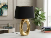 Lampă de masă din ceramică RL Live Your Light Taba cu abajur textil, culoarea auriu 4