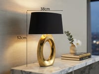 Lampă de masă din ceramică RL Live Your Light Taba cu abajur textil, culoarea auriu 3