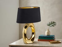 Lampă de masă din ceramică RL Live Your Light Taba cu abajur textil, culoarea auriu 8