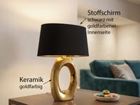Lampă de masă din ceramică RL Live Your Light Taba cu abajur textil, culoarea auriu 5