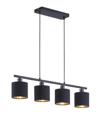 RL LIVE YOUR LIGHT Tommy R30334079 viseća svjetiljka mat crni metal s crnim platnenim sjenilom stropni luster 1