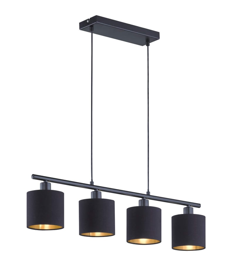 RL LIVE YOUR LIGHT Tommy R30334079 viseća svjetiljka mat crni metal s crnim platnenim sjenilom stropni luster