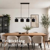 RL LIVE YOUR LIGHT Tommy R30334079 viseća svjetiljka mat crni metal s crnim platnenim sjenilom stropni luster 6