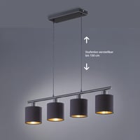 RL LIVE YOUR LIGHT Tommy R30334079 viseća svjetiljka mat crni metal s crnim platnenim sjenilom stropni luster 2