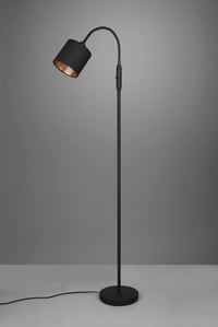 Stojanová lampa RL Live Your Light Tommy R46331079 – matný čierny kov, čierno-zlaté textilné tienidlo, s päticou E14 3