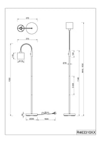 Stojanová lampa RL Live Your Light Tommy R46331079 – matný čierny kov, čierno-zlaté textilné tienidlo, s päticou E14 6