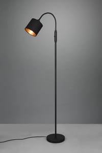 Stojanová lampa RL Live Your Light Tommy R46331079 – matný čierny kov, čierno-zlaté textilné tienidlo, s päticou E14 4