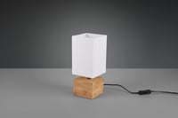 RL LIVE YOUR LIGHT Woody stolová lampa, hnedé drevo s bielym textilným tienidlom, E14 – 12x12 cm, biele tienidlo, stolová lampa 2