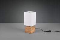 RL LIVE YOUR LIGHT Woody asztali lámpa barna fa fehér textil árnyékolóval E14 - 12x12 cm, White Shade, Table lamp 2