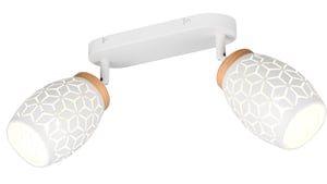 Spoturi pe șină RL Reality Leuchten Bidar R81572031, metal alb mat, lampă de tavan/perete cu 2 socluri E14