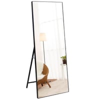 RLAVBL Oglindă de podea 165x51 cm - Cu ramă neagră, protecție anti-spargere, pentru dormitor, baie, living sau dressing 1