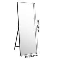 RLAVBL Oglindă de podea 165x51 cm - Cu ramă neagră, protecție anti-spargere, pentru dormitor, baie, living sau dressing 2