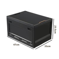 RMAN 2 ks skladací úložný box 38 l s vekom a kolieskami, PP plast, kempingový box, čierny, na organizáciu obuvi 6