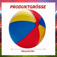 Minge de plajă gonflabilă RNPKZ cu diametrul de 100 cm, minge de apă gigantică din cauciuc rezistent, se umflă cu pompă manuală, minge de fotbal de plajă extra mare pentru piscină, jucărie pentru interior și exterior 2