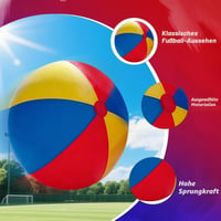 Minge de plajă gonflabilă RNPKZ cu diametrul de 100 cm, minge de apă gigantică din cauciuc rezistent, se umflă cu pompă manuală, minge de fotbal de plajă extra mare pentru piscină, jucărie pentru interior și exterior 3