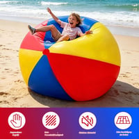 Minge de plajă gonflabilă RNPKZ cu diametrul de 100 cm, minge de apă gigantică din cauciuc rezistent, se umflă cu pompă manuală, minge de fotbal de plajă extra mare pentru piscină, jucărie pentru interior și exterior 4