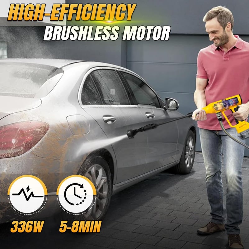 Roadtime 20V Akkus Nyomásmosó DeWalt Kompatibilis 340W Kefe Nozzle