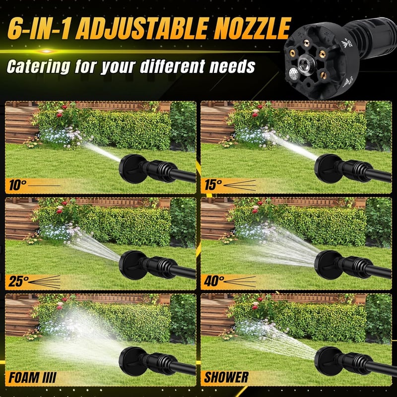 Roadtime 20V Akkus Nyomásmosó DeWalt Kompatibilis 340W Kefe Nozzle