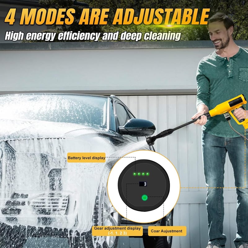 Roadtime 20V Akkus Nyomásmosó DeWalt Kompatibilis 340W Kefe Nozzle