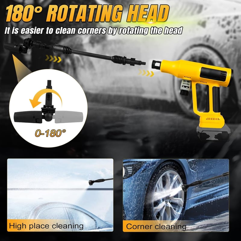 Roadtime 20V Akkus Nyomásmosó DeWalt Kompatibilis 340W Kefe Nozzle