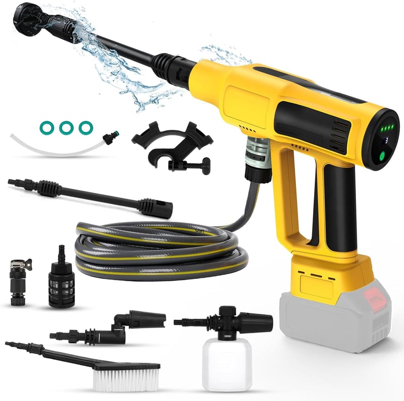 Roadtime 20V Akkus Nyomásmosó DeWalt Kompatibilis 340W Kefe Nozzle