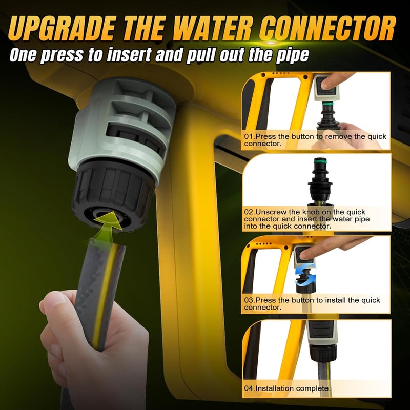 Roadtime 20V Akkus Nyomásmosó DeWalt Kompatibilis 340W Kefe Nozzle