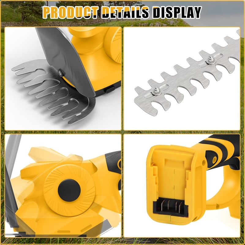 Roadtime 2in1 Akkumulátoros Sövényvágó és Fűnyíró 60° Állítható Elektromos Kerti Olló DeWalt 20V
