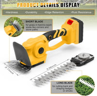 Roadtime 2in1 Akkumulátoros Sövényvágó és Fűnyíró 60° Állítható Elektromos Kerti Olló DeWalt 20V 2