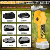 Roadtime 2in1 Akkumulátoros Sövényvágó és Fűnyíró 60° Állítható Elektromos Kerti Olló DeWalt 20V 3