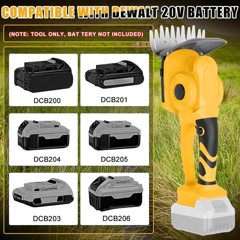 Roadtime 2in1 Akkumulátoros Sövényvágó és Fűnyíró 60° Állítható Elektromos Kerti Olló DeWalt 20V