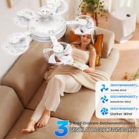 Roadtime E27 stropni ventilator sa svjetiljkom i daljinskim upravljačem, 80W LED, 5 sklopivih lopatica, 3 temperature boje, 3 brzine, tajmer, za spavaću sobu 2