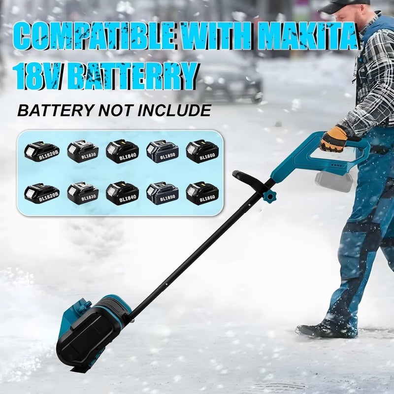 Roadtime Makita 18V akkus hótoló, 1000W kefe nélküli hóeltakarító, 8m dobástáv