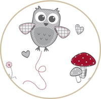Leagăn pentru bebeluși roba Adam și Bufniță 40x90 cm - Cu roți și funcție de fixare, set textil complet, lemn alb 8