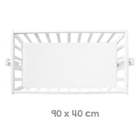 Leagăn Roba cu Saltea 40x90 cm - Funcție de Balansare cu Șurub de Blocare și Roți cu Frână - Set pentru Bebeluși, Fete și Băieți - Lemn Alb 4