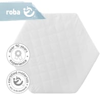 Šesťhranný matrac do ohrádky s odnímateľným poťahom, biele prešívanie, hexagonálny Ø 120 cm, vložka do detskej ohrádky 10