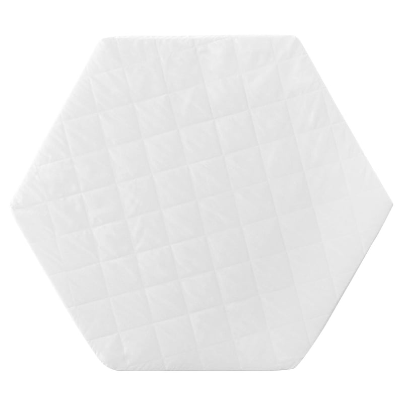 Šesťhranný matrac do ohrádky s odnímateľným poťahom, biele prešívanie, hexagonálny Ø 120 cm, vložka do detskej ohrádky