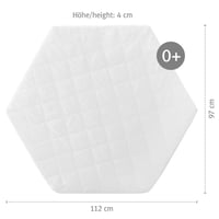Šesťhranný matrac do ohrádky s odnímateľným poťahom, biele prešívanie, hexagonálny Ø 120 cm, vložka do detskej ohrádky 2
